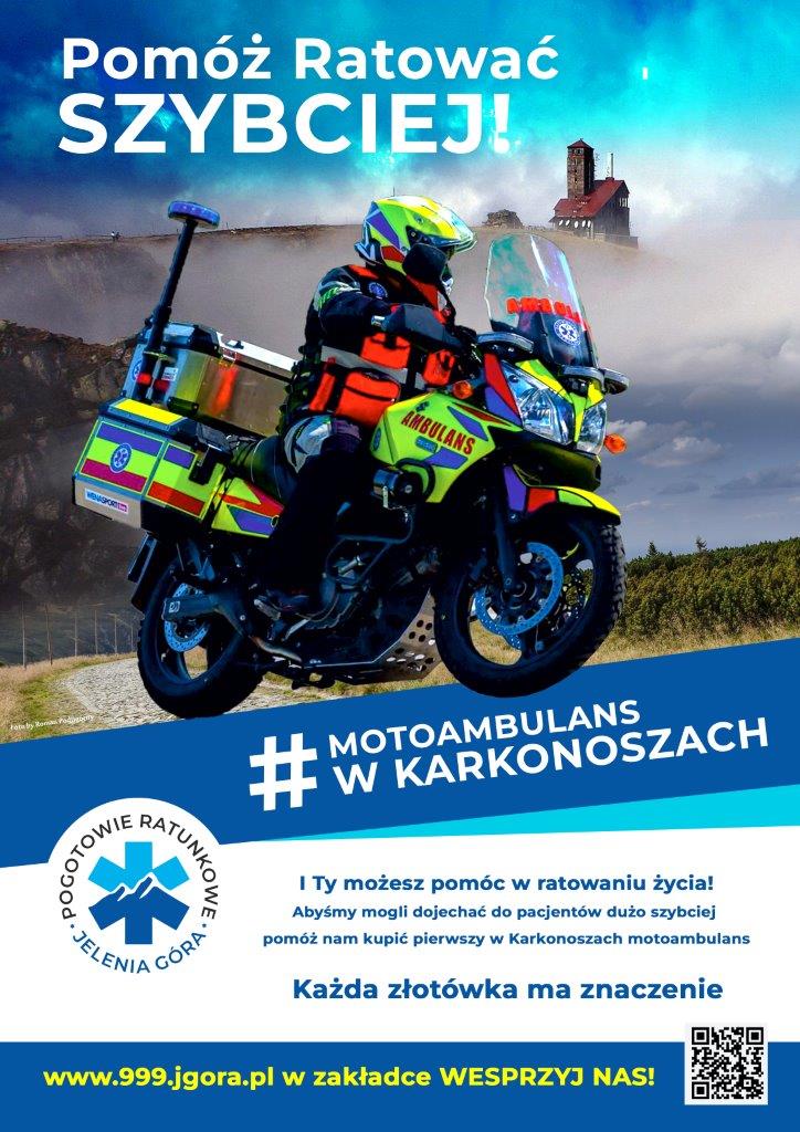 plakat motoambulans z kodem